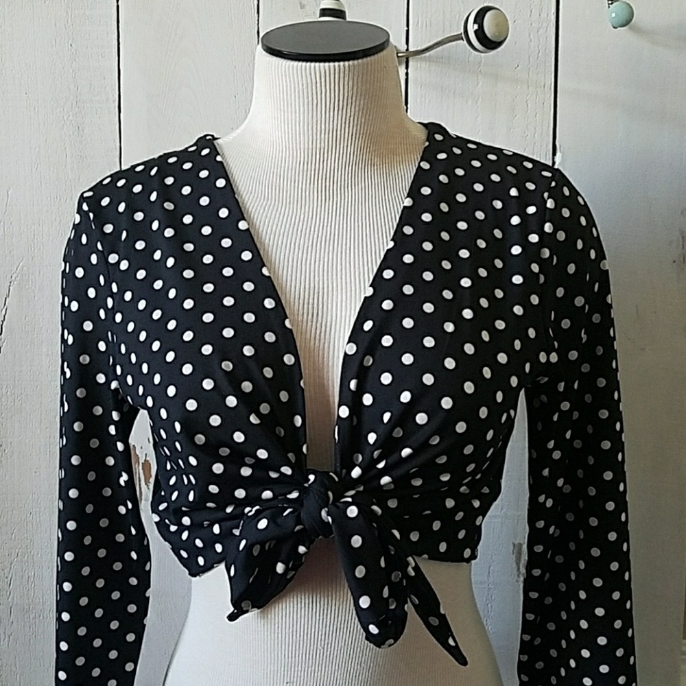 Black polka dot shrug